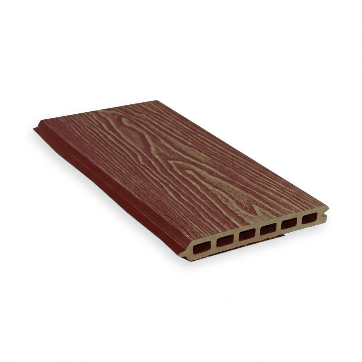 Red Brown composite woodgrain fencing slat sample