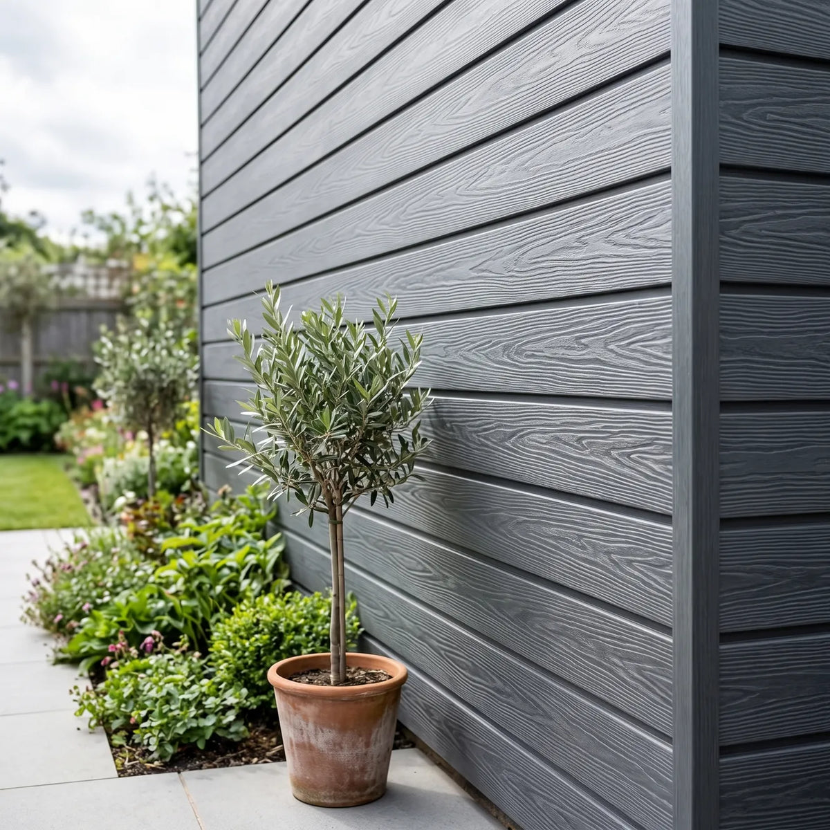 Silver Grey Composite Woodgrain Cladding