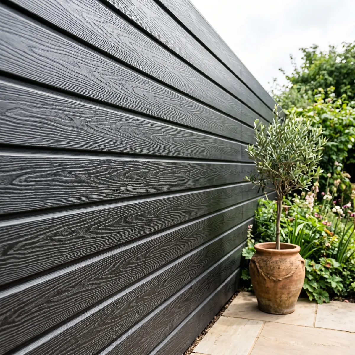 Black Composite Woodgrain Cladding