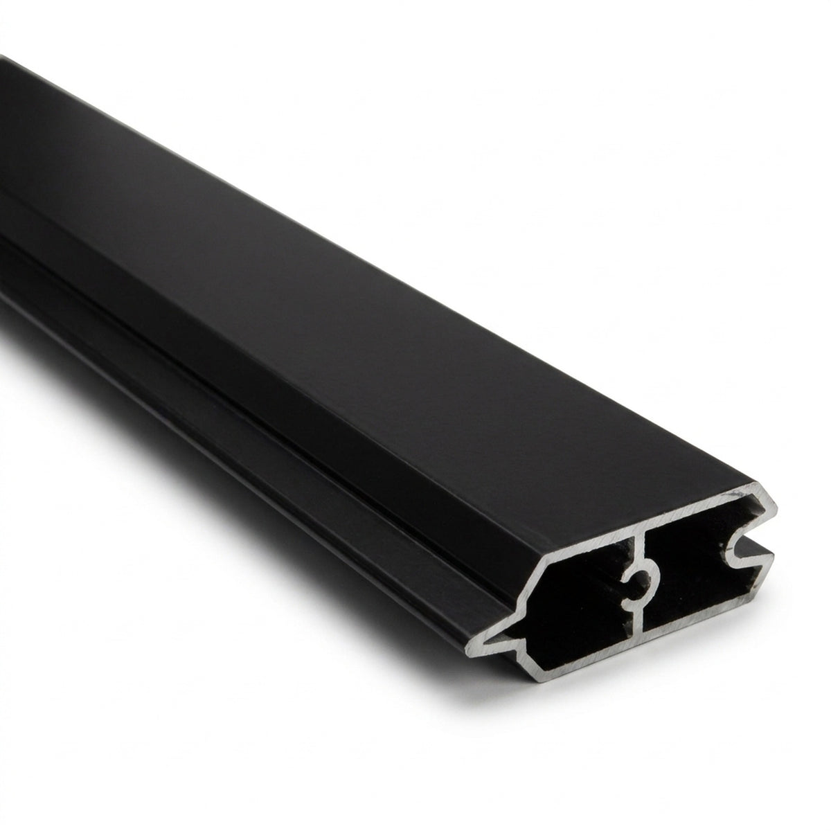 Black aluminium composite fence bottom rail