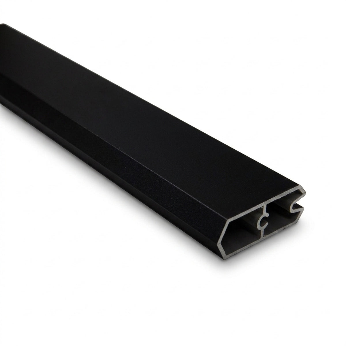 Black aluminium composite fence top rail